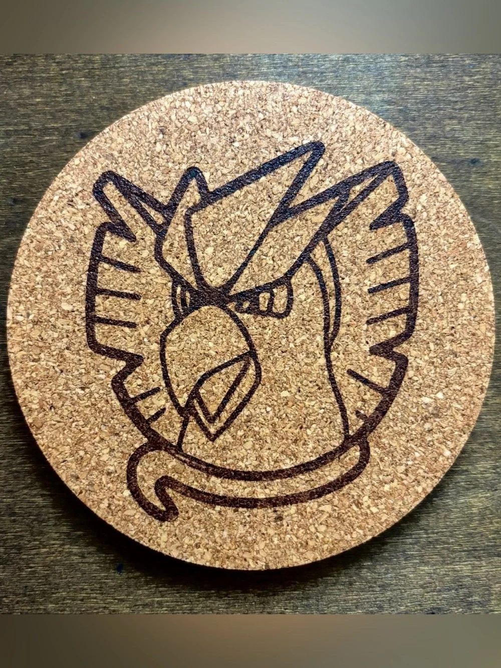 Pokemon Legendary Birds Faces Laser Engraved Cork Coasters Lot of 3